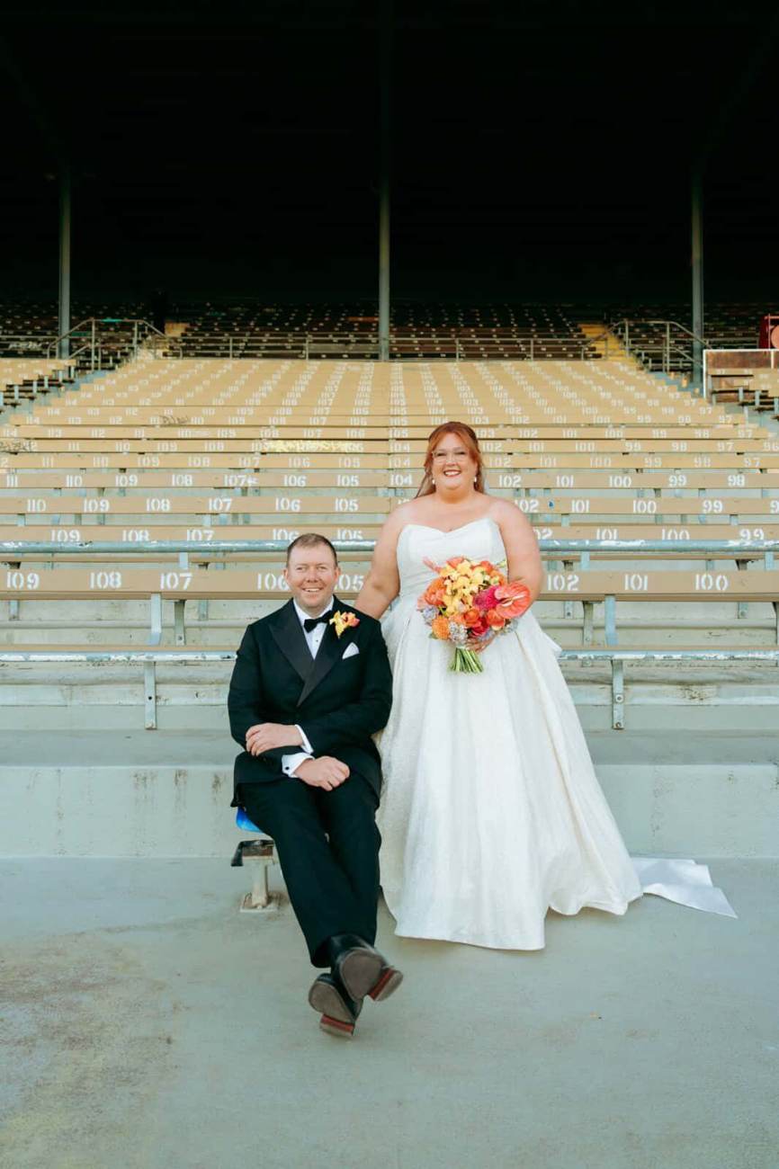 Kate and Tim on their wedding day, married by celebrant John Edney