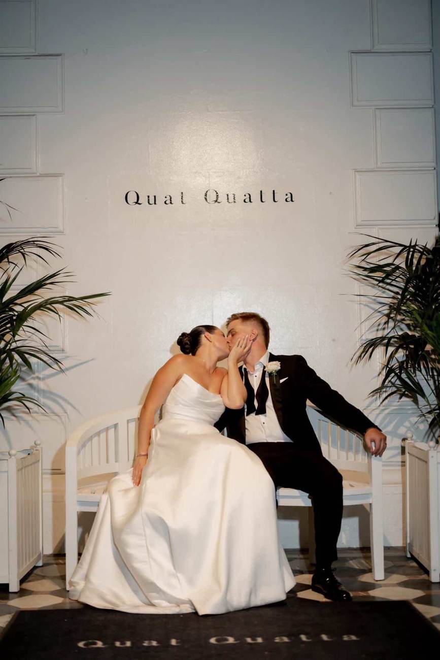 Sienna and Alex at their Quat Quatta wedding with John Edney as celebrant, MC and DJ